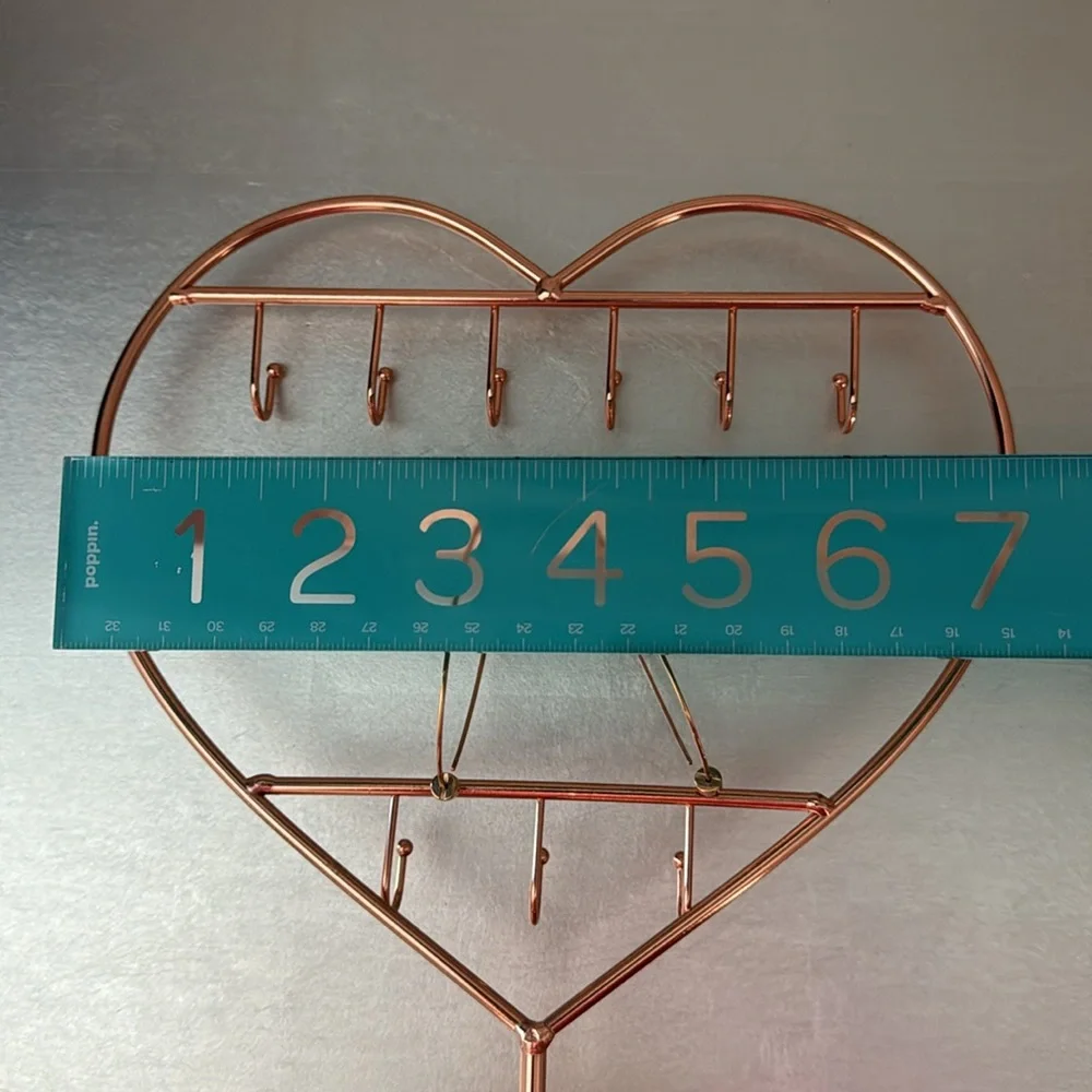 2 Copper Toned Heart Shaped Jewelry Holders